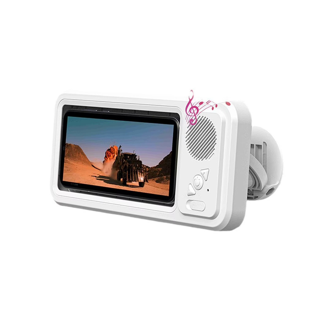 Waterproof Shower Phone Holder with Bluetooth Speaker – 360° Rotatable Wall Mount, Anti-Fog Design for 4–6.9" Smartphones, Hands-Free Entertainment