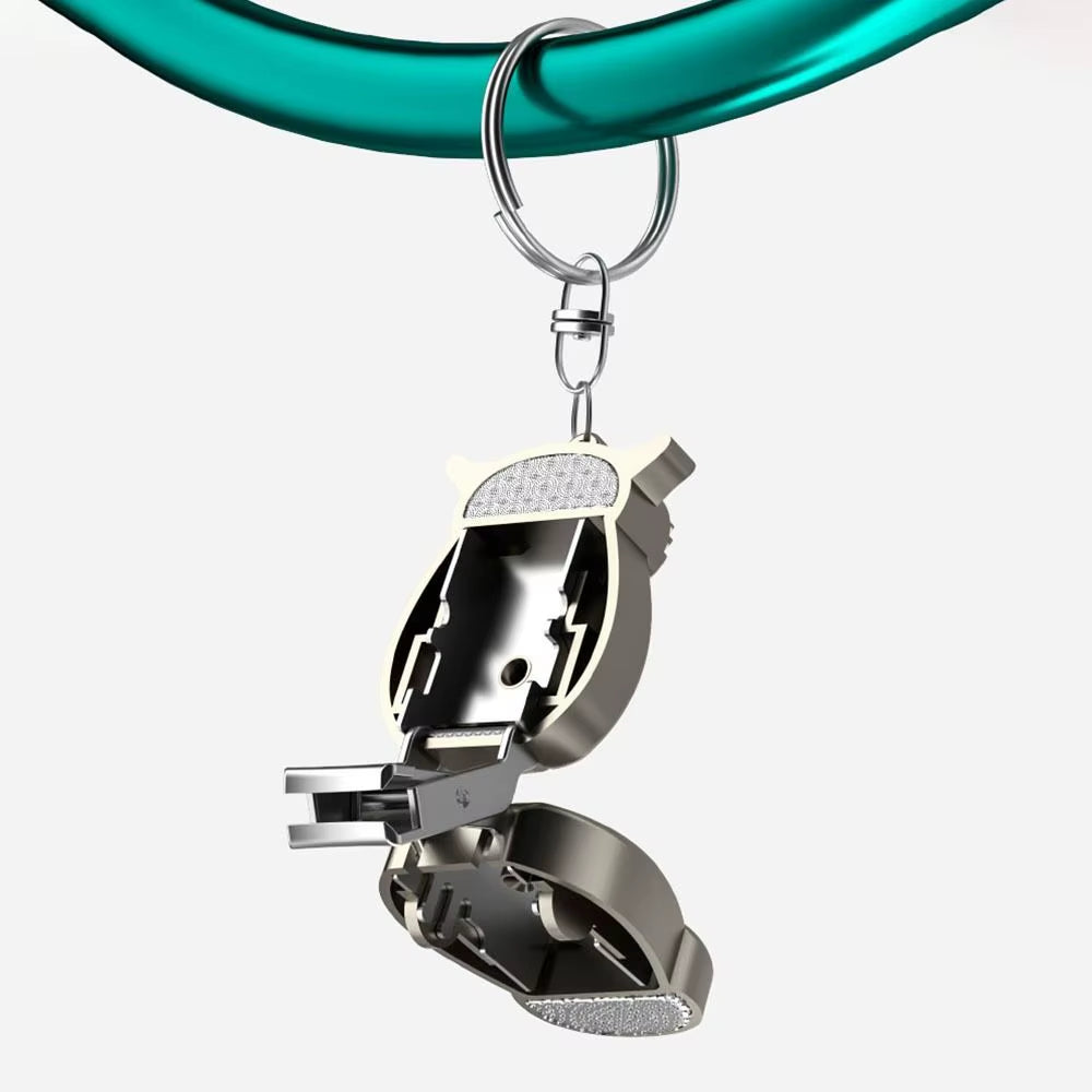 Owl-Shaped Stainless Steel Nail Clipper Keychain – Premium Portable Mini Folding Design