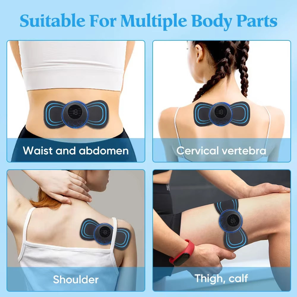 Wireless Electric Neck & Body Massager with EMS Technology – 8 Modes & 19 Intensity Levels for Cervical, Back, Calf, and Full-Body Muscle Pain Relief