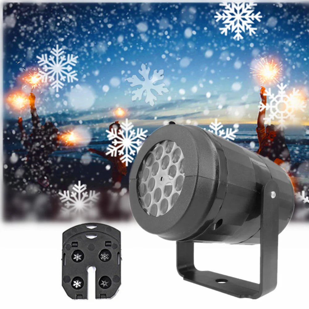 LED Snowflake Projector for Christmas – Rotating Festive Light Patterns for Outdoor Garden & Party Decor