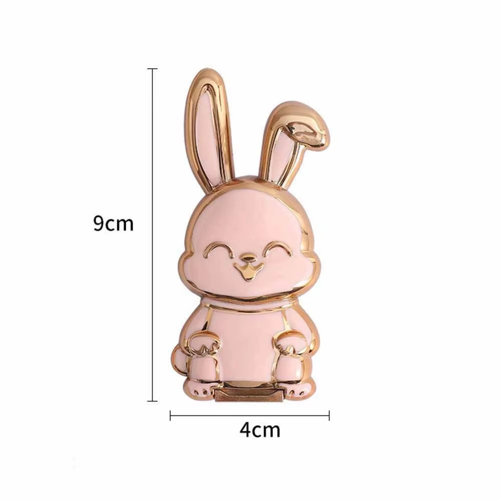Bunny Finger Ring Holder & Kickstand for Smartphones – Mini Pull-Rod Grip, Foldable Stand Design, Secure Phone Holder for Hands-Free Viewing, Compatible with All Mobile Devices