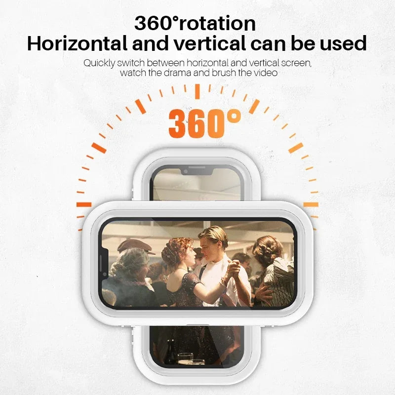 Adjustable Waterproof Shower Phone Holder – Wall-Mounted, Anti-Fog, Touch-Sensitive Case for All Smartphones