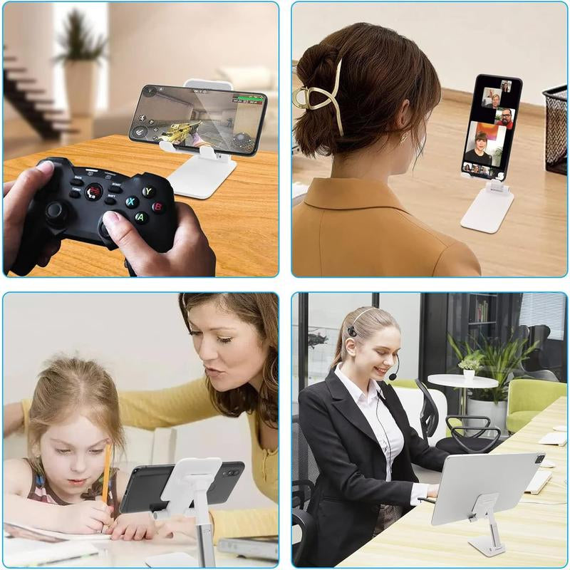 Adjustable Foldable Desktop Phone & Tablet Stand for 4–10" Devices – Portable Anti-Slip Mobile Holder for Office, Home, and Workstations