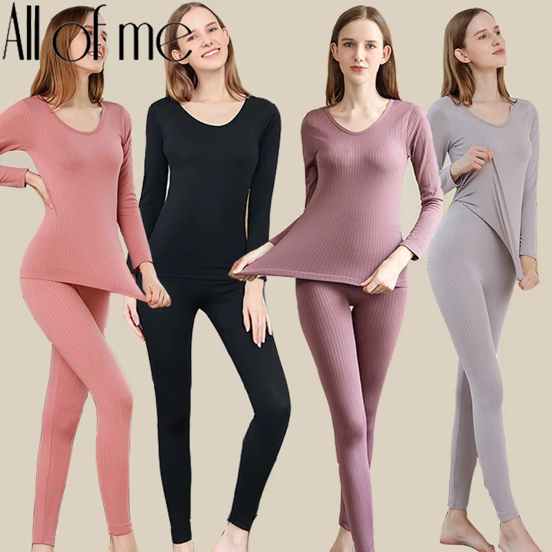 Elegant Women's Thermal Long Johns Set – Comfortable, Form-Fitting Intimates