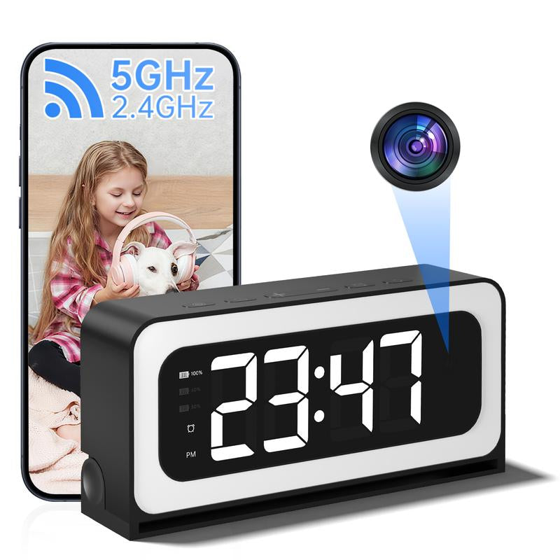 1080P Hidden WiFi Camera Clock with Night Vision & Motion Detection — Smart Real-Time Security Monitoring