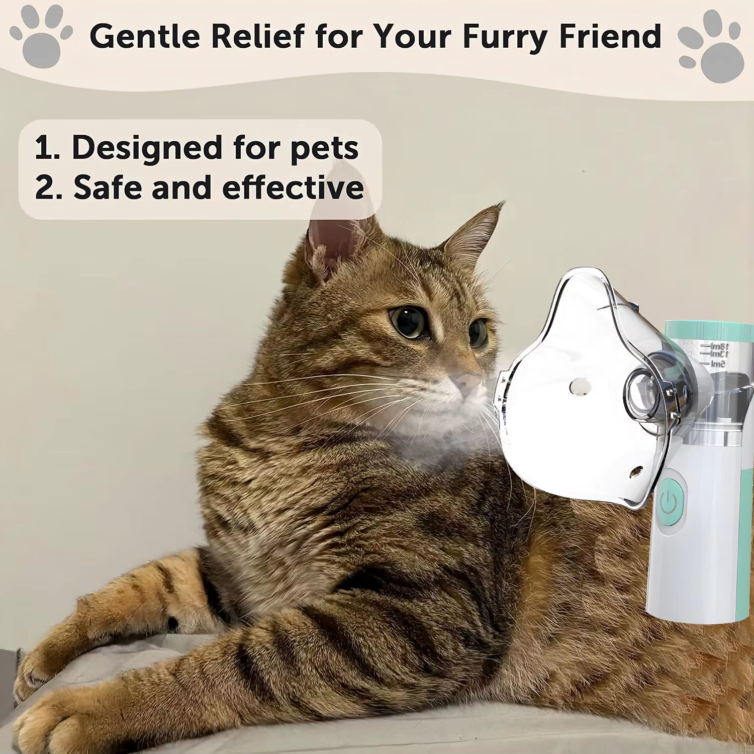 Portable Pet Nebulizer and Humidifier – Silent Inhalation Therapy Device for Cats and Dogs with Respiratory Support
