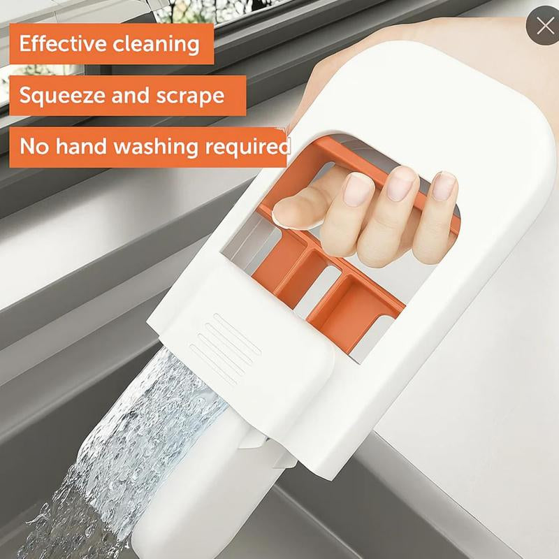 2025 Smart Mini Mop Set (Pack of 2) – Self-Squeezing Portable Cleaning Tools for Small Spaces, Wet & Dry Versatility with Extra Sponges (Orange)