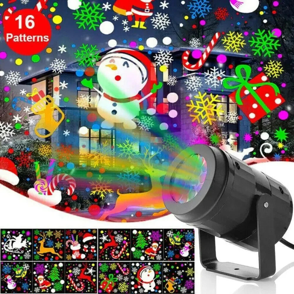LED Snowflake Projector for Christmas – Rotating Festive Light Patterns for Outdoor Garden & Party Decor
