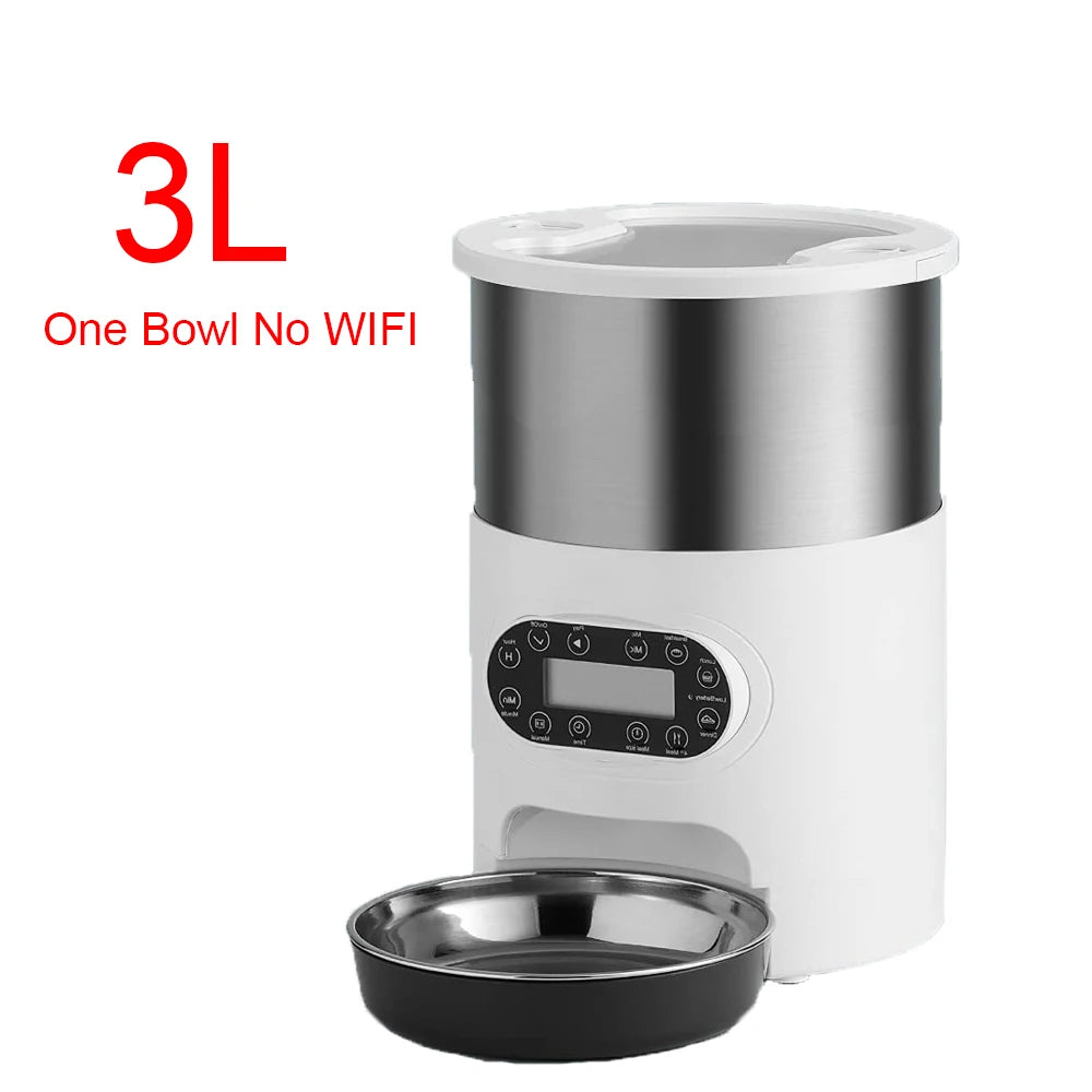 Smart Automatic Pet Feeder & Food Dispenser for Cats and Dogs – Programmable Timed Meals with Portion Control, Ideal for Travel and Home Use