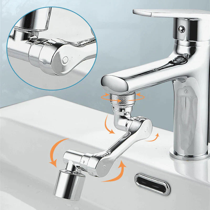 1080° Rotating Faucet Sprayer Head – Dual-Mode Aerator Nozzle with Adjustable Robot-Arm Extension for Kitchen & Bathroom