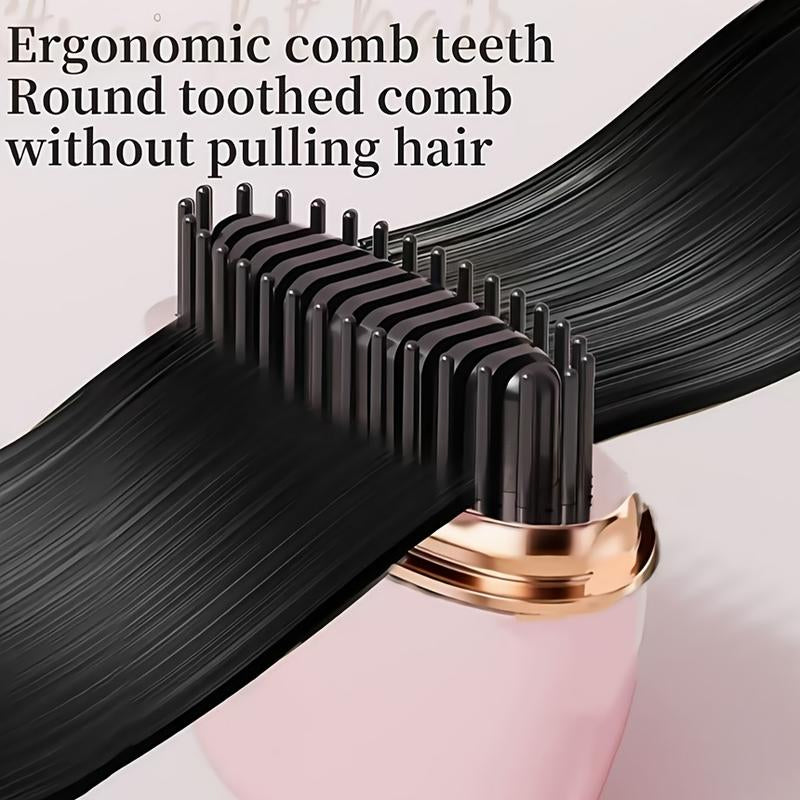 Portable 2-in-1 Cordless Hair Straightener and Heated Comb - Rechargeable Travel Essential and Anti-Frizz Styling Tool for Home and On-the-Go Use