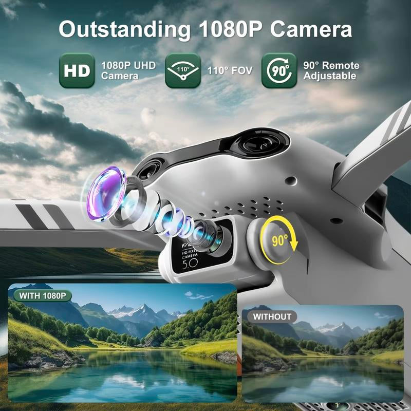 Aerial Drone 2025 F10 Pro with 4K UHD EIS Camera, GPS, 5G Wi-Fi, FPV, Brushless Motors, Optical Flow, Smart Obstacle Avoidance, Auto Return, 360° Stunt Roll, and Dual Batteries