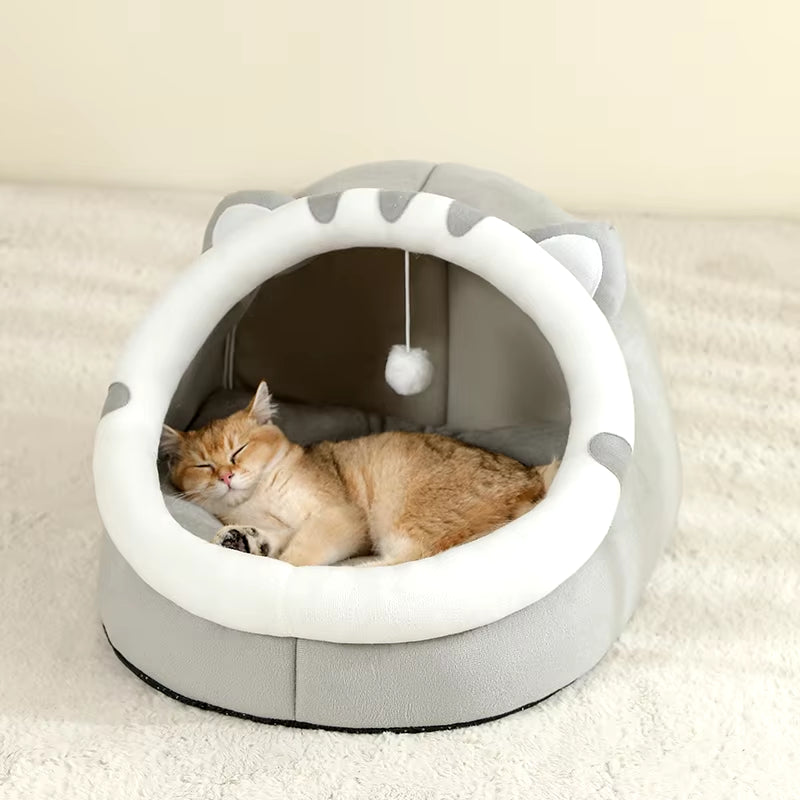 Luxury Tent-Style Cat & Small Dog Bed – Soft Cotton Cushion for Ultimate Comfort and Relaxation