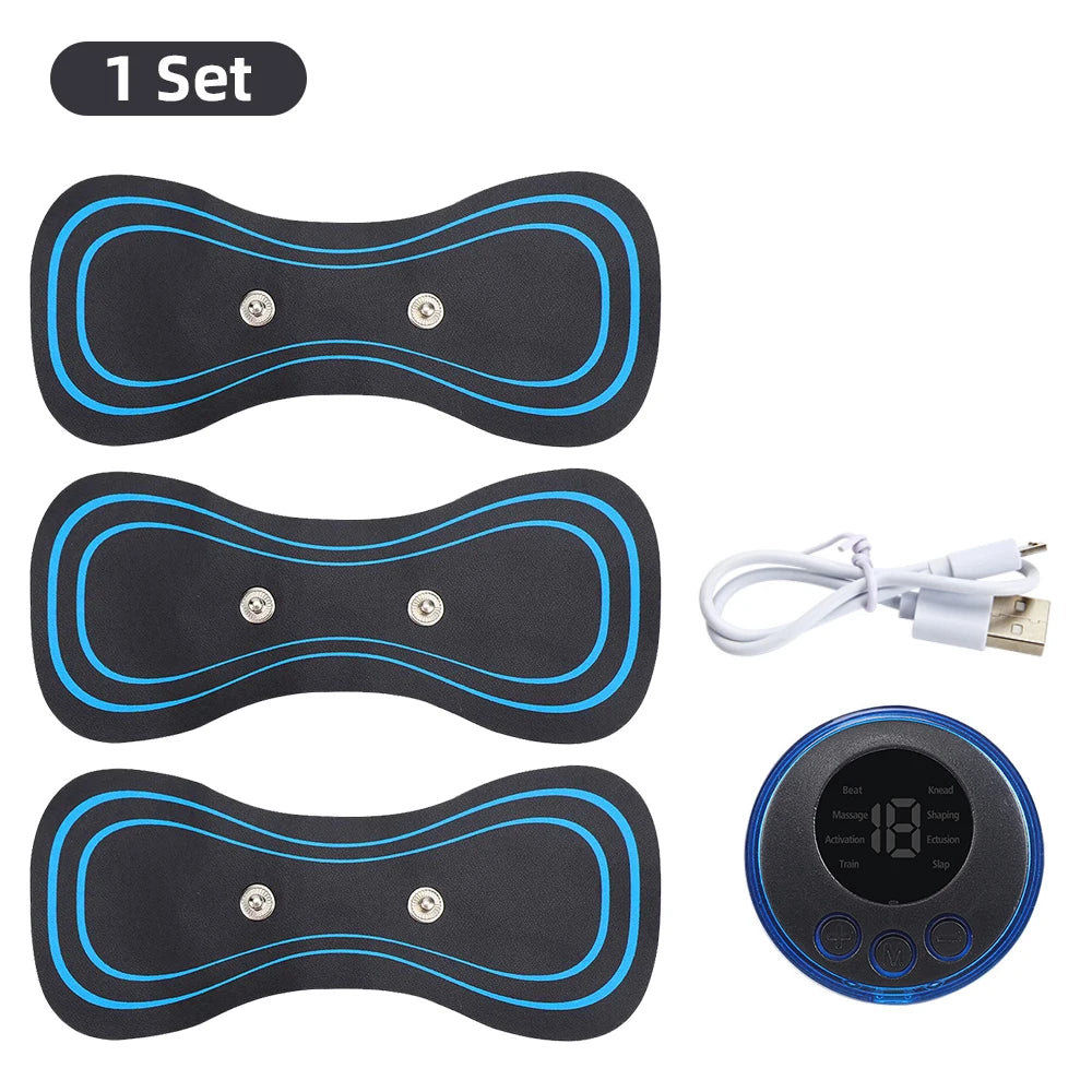 Wireless Electric Neck & Body Massager with EMS Technology – 8 Modes & 19 Intensity Levels for Cervical, Back, Calf, and Full-Body Muscle Pain Relief