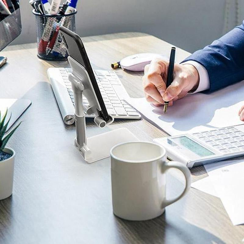 Adjustable Foldable Desktop Phone & Tablet Stand for 4–10" Devices – Portable Anti-Slip Mobile Holder for Office, Home, and Workstations