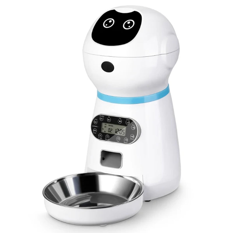 Smart Automatic Pet Feeder & Food Dispenser for Cats and Dogs – Programmable Timed Meals with Portion Control, Ideal for Travel and Home Use
