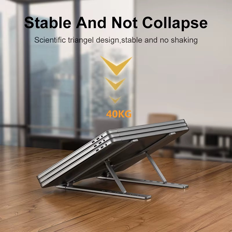 Premium Adjustable Aluminum Laptop Stand – Ergonomic, Portable & Non-Slip Cooling Design for Work, Travel & Study