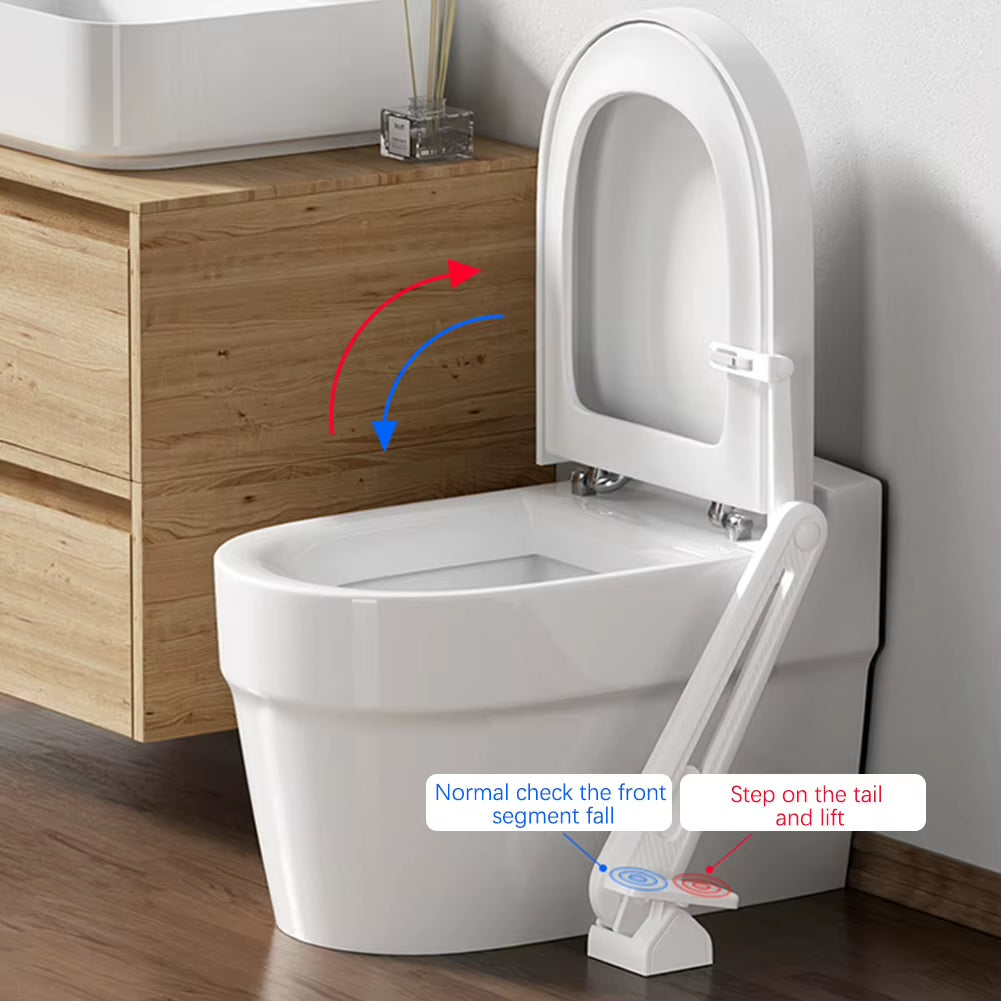 Hands-Free Foot-Operated Toilet Seat Lifter – Hygienic Anti-Germ Bathroom Accessory for Universal Toilet Seats