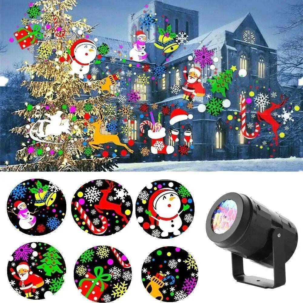 LED Snowflake Projector for Christmas – Rotating Festive Light Patterns for Outdoor Garden & Party Decor