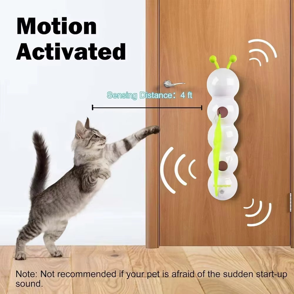 Caterpillar Motion-Activated Interactive Cat Toy – Rechargeable Automatic Teasing Tail for Active Play and Feline Exercise