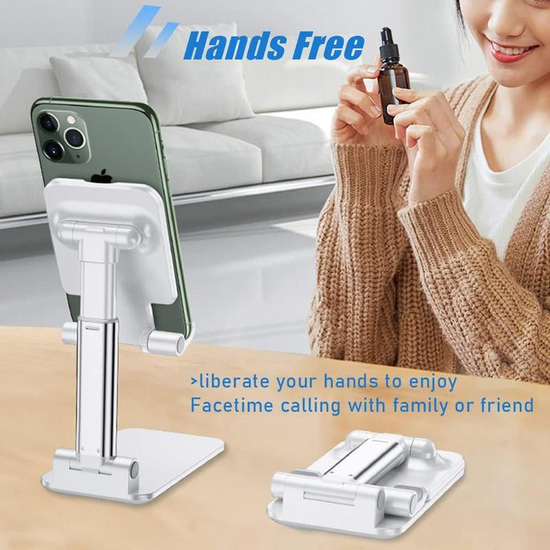 Adjustable Foldable Desktop Phone & Tablet Stand for 4–10" Devices – Portable Anti-Slip Mobile Holder for Office, Home, and Workstations