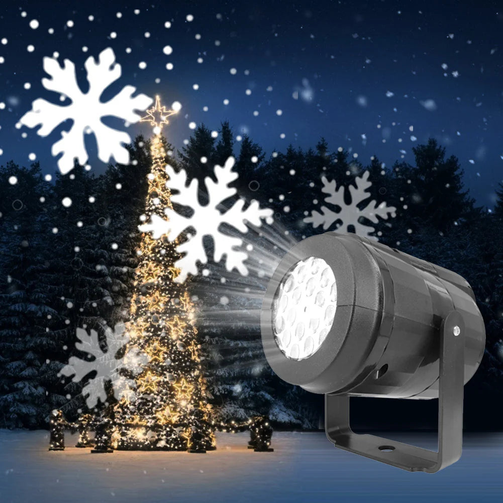 LED Snowflake Projector for Christmas – Rotating Festive Light Patterns for Outdoor Garden & Party Decor