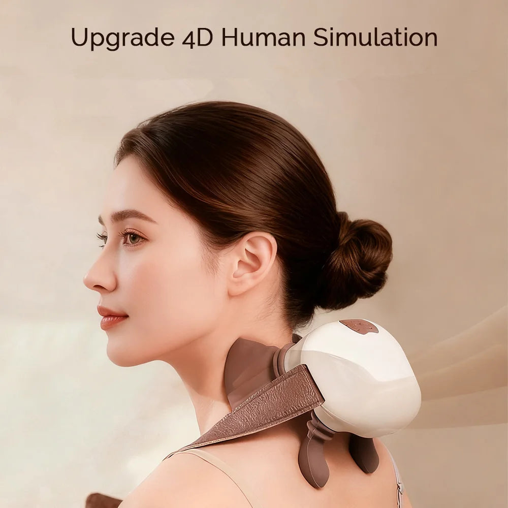4D Hand-Shaped Wireless Neck & Shoulder Massager with Brushless Motor – Deep Trapezius Relief, Ergonomic Design & Long-Lasting Battery