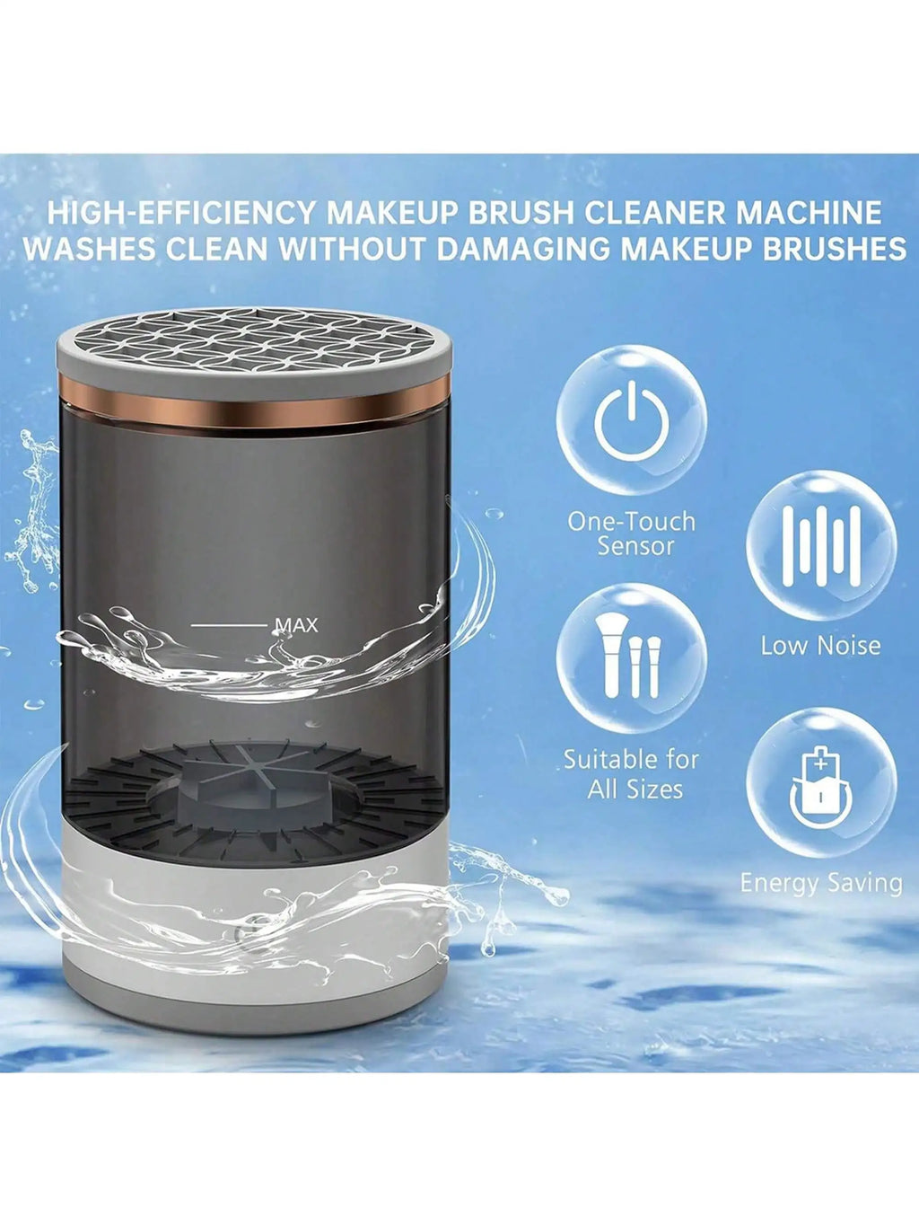 Electric Makeup Brush Cleaner & Dryer – USB Rechargeable Beauty Tool for Quick and Hygienic Brush Cleaning