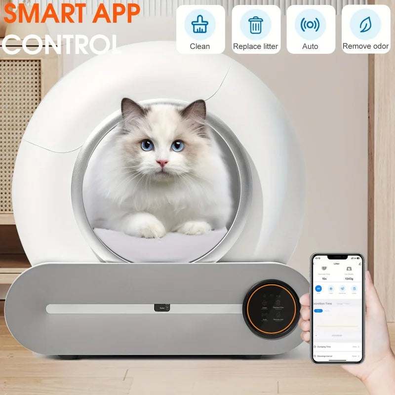Tonepie 65L Smart Automatic Self-Cleaning Enclosed Cat Litter Box – Large-Capacity Hygiene Solution for Multi-Cat Households