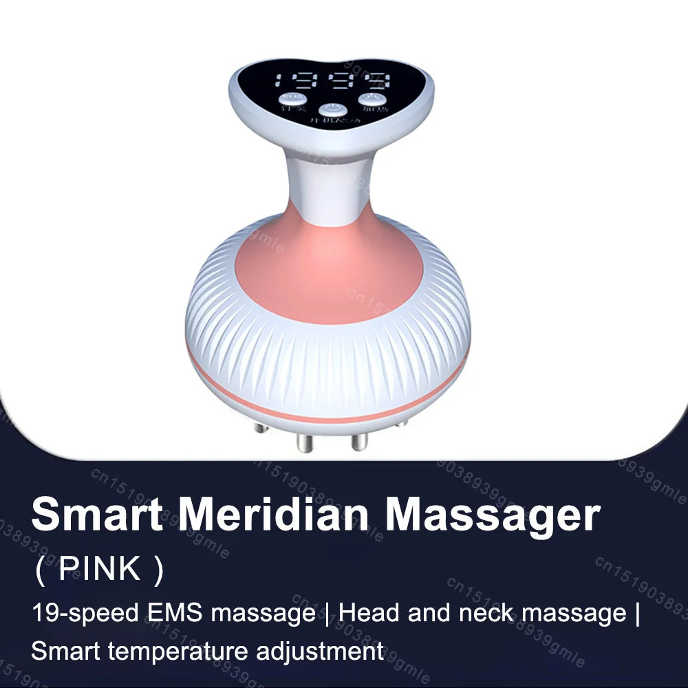 Electric Meridian Gua Sha Body Massager with EMS Microcurrent & Hot Compress for Lymphatic Drainage, Fat Reduction & Muscle Relief