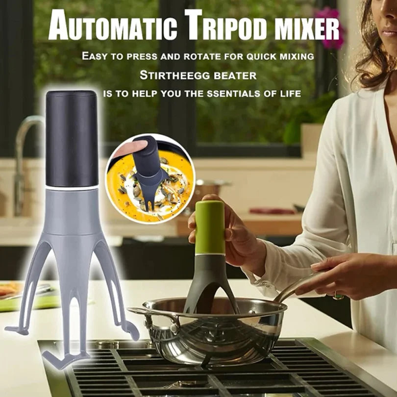 TriBlend Multifunctional Electric Triangle Whisk & Pan Stirrer – Battery-Powered Mixer for Sauces, Soups, and Creams, Dishwasher-Safe, Perfect for Cooking & Baking