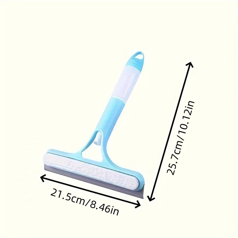 3-in-1 Silicone Shower Squeegee with Spray Nozzle, Scrubber & Streak-Free Blade – Handheld Bathroom Glass Cleaner for Mirrors, Tiles, and Windows