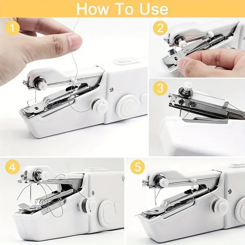 Portable Battery-Powered Handheld Sewing Machine – Quick and Easy On-the-Go Garment Repairs