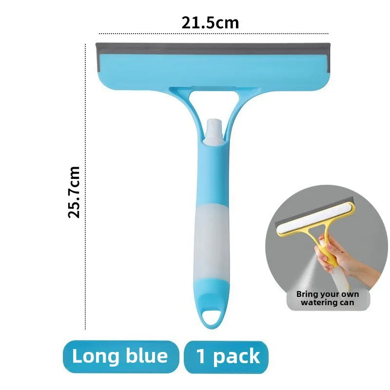 3-in-1 Silicone Shower Squeegee with Spray Nozzle, Scrubber & Streak-Free Blade – Handheld Bathroom Glass Cleaner for Mirrors, Tiles, and Windows