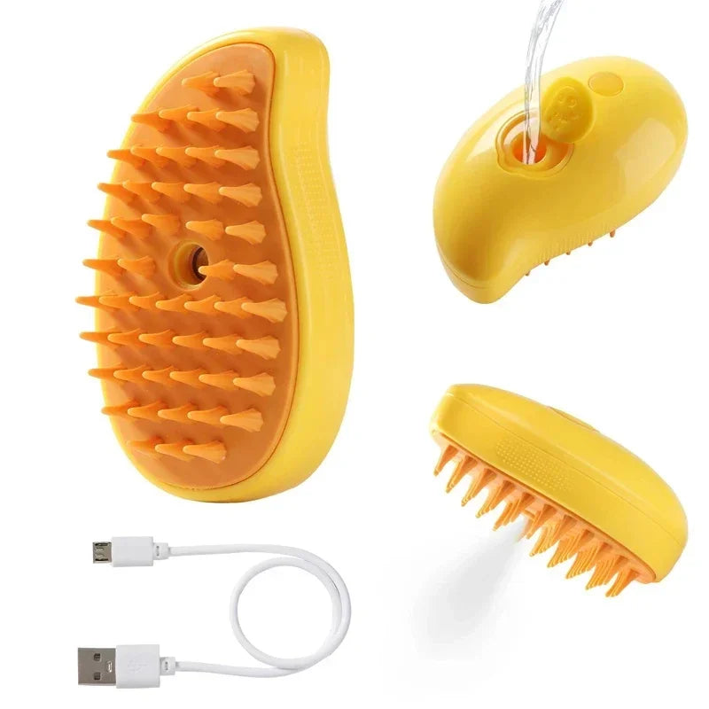 3-in-1 Steam Pet Grooming Brush for Dogs & Cats – Massage, Hair Removal, and Hydrating Spray Comb