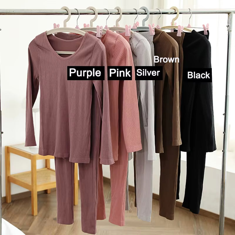 Elegant Women's Thermal Long Johns Set – Comfortable, Form-Fitting Intimates