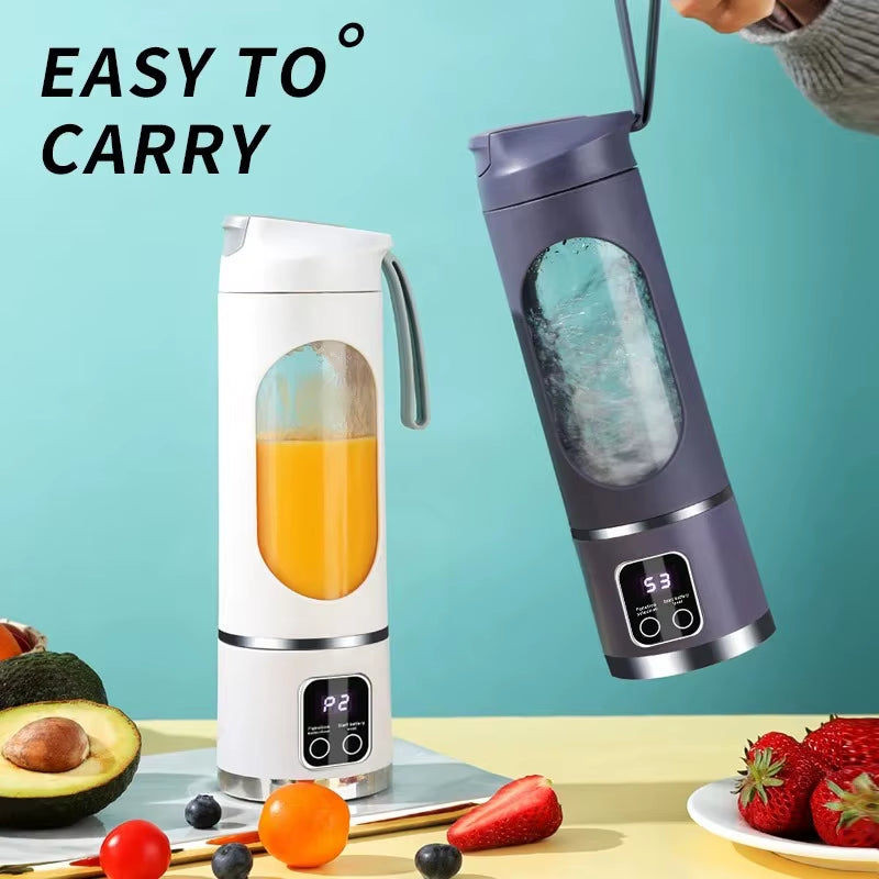 2025 Mini Electric Juicer – 450ML Portable Fresh Juice Maker with Powerful Motor and Digital Display, Perfect for Busy Professionals, Students, and On-the-Go Healthy Lifestyle