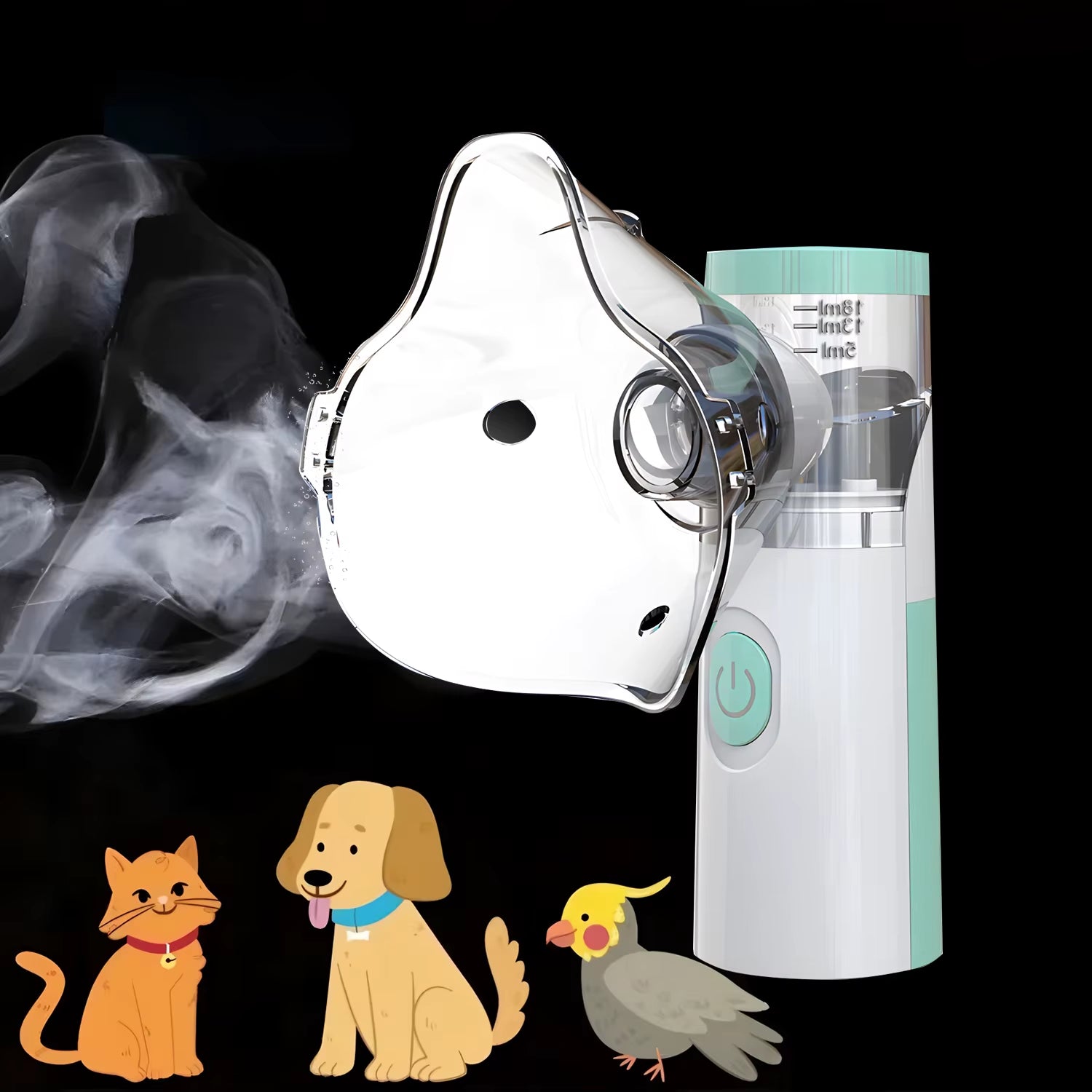 Portable Pet Nebulizer and Humidifier – Silent Inhalation Therapy Device for Cats and Dogs with Respiratory Support