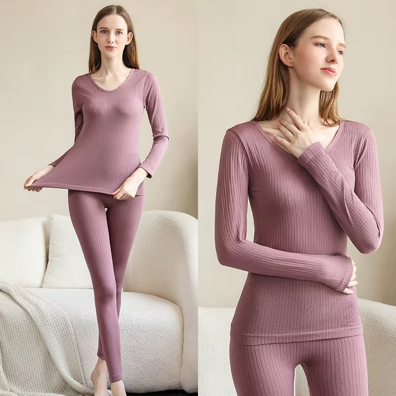 Elegant Women's Thermal Long Johns Set – Comfortable, Form-Fitting Intimates