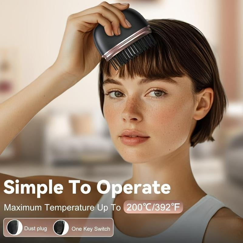 Portable 2-in-1 Cordless Hair Straightener and Heated Comb - Rechargeable Travel Essential and Anti-Frizz Styling Tool for Home and On-the-Go Use