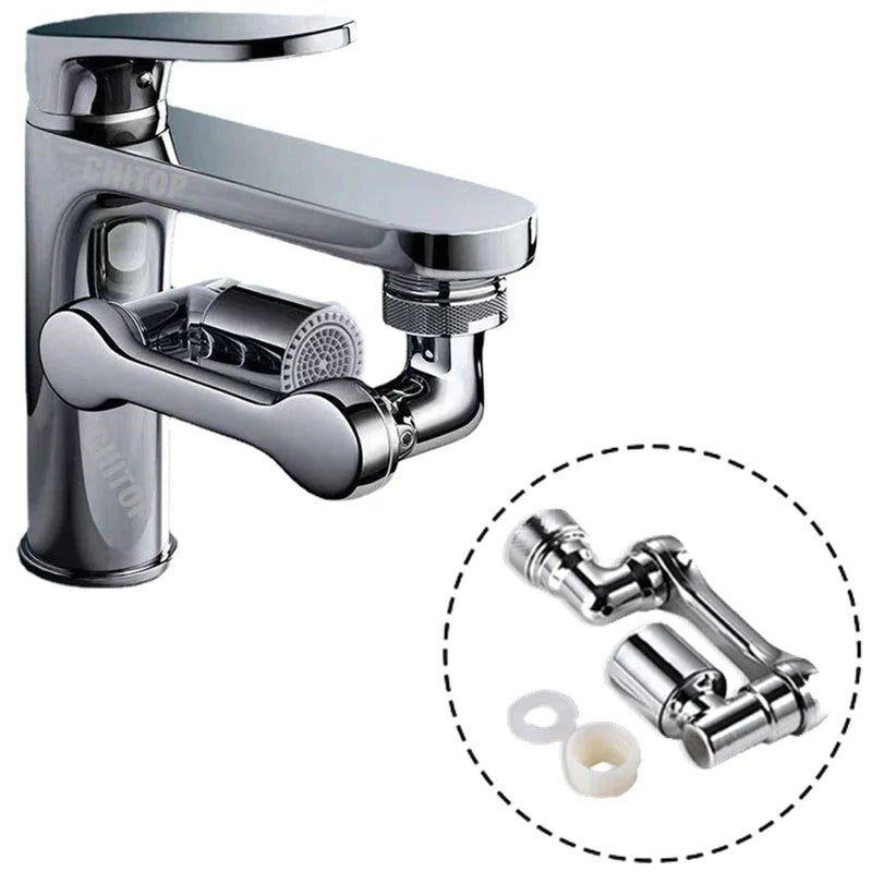1080° Rotating Faucet Sprayer Head – Dual-Mode Aerator Nozzle with Adjustable Robot-Arm Extension for Kitchen & Bathroom