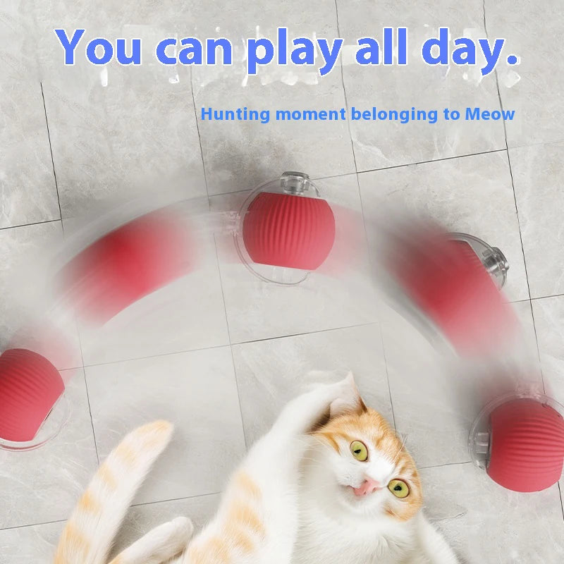 Electric Interactive Cat Toy – Rechargeable Automatic Rolling Ball with Teaser Bird and Smart Sensor for Active Play