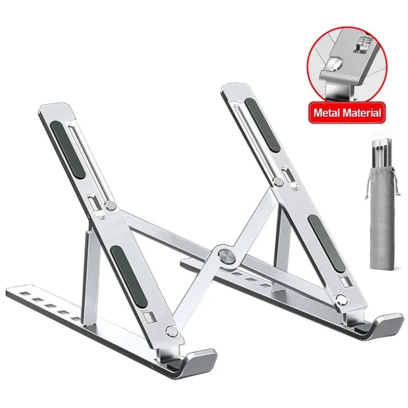 Premium Adjustable Aluminum Laptop Stand – Ergonomic, Portable & Non-Slip Cooling Design for Work, Travel & Study