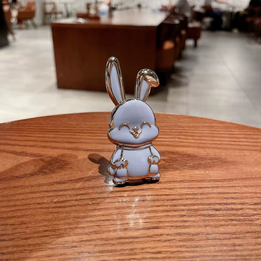 Bunny Finger Ring Holder & Kickstand for Smartphones – Mini Pull-Rod Grip, Foldable Stand Design, Secure Phone Holder for Hands-Free Viewing, Compatible with All Mobile Devices