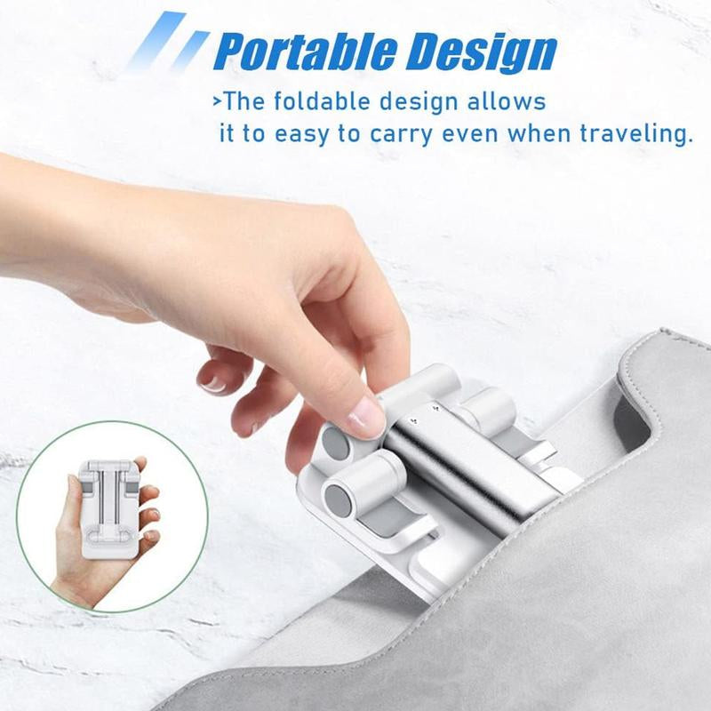 Adjustable Foldable Desktop Phone & Tablet Stand for 4–10" Devices – Portable Anti-Slip Mobile Holder for Office, Home, and Workstations