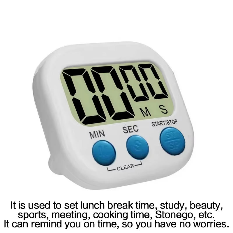 Magnetic LCD Kitchen Timer – Large Display, Countdown & Count-Up, Loud Alarm for Cooking & Home Use