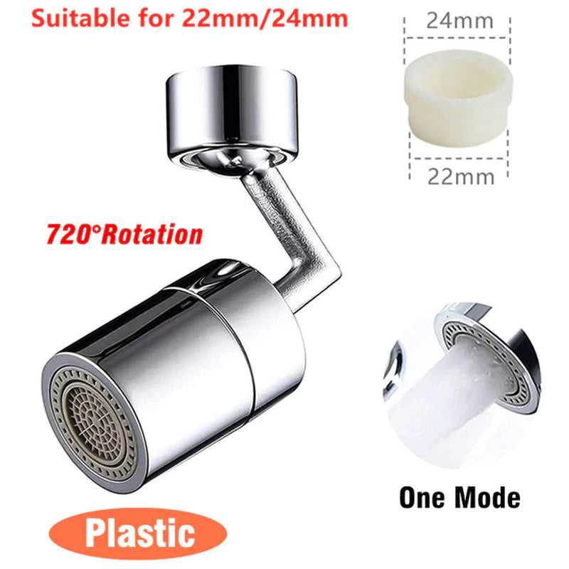 1080° Rotating Faucet Sprayer Head – Dual-Mode Aerator Nozzle with Adjustable Robot-Arm Extension for Kitchen & Bathroom