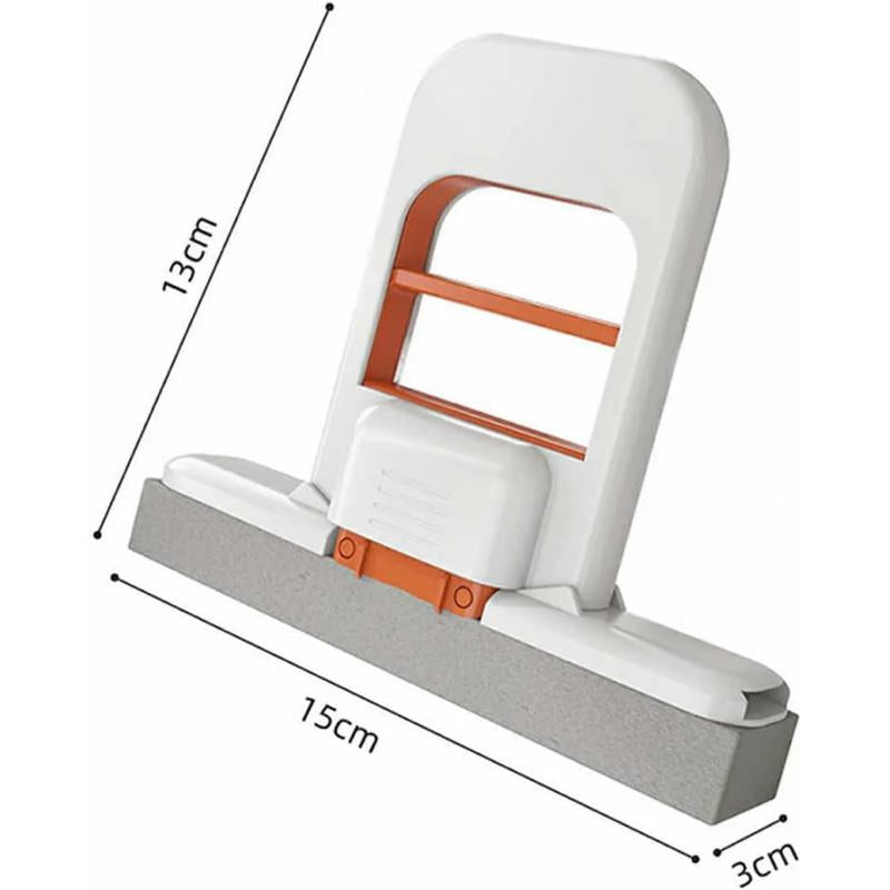 2025 Smart Mini Mop Set (Pack of 2) – Self-Squeezing Portable Cleaning Tools for Small Spaces, Wet & Dry Versatility with Extra Sponges (Orange)