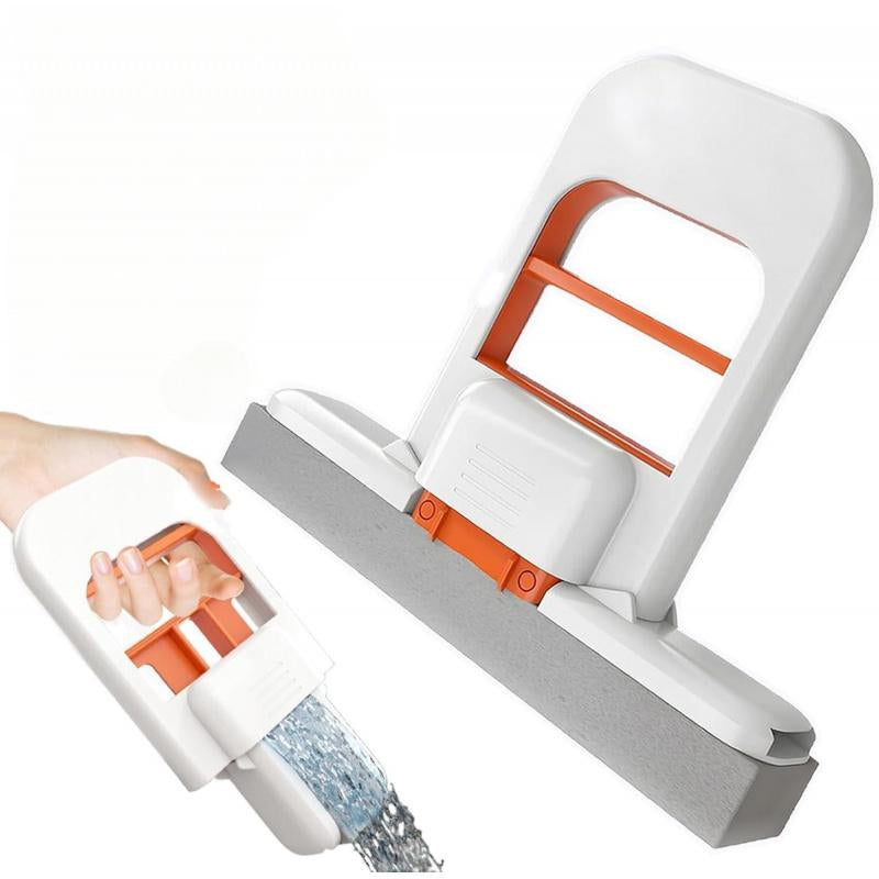 2025 Smart Mini Mop Set (Pack of 2) – Self-Squeezing Portable Cleaning Tools for Small Spaces, Wet & Dry Versatility with Extra Sponges (Orange)